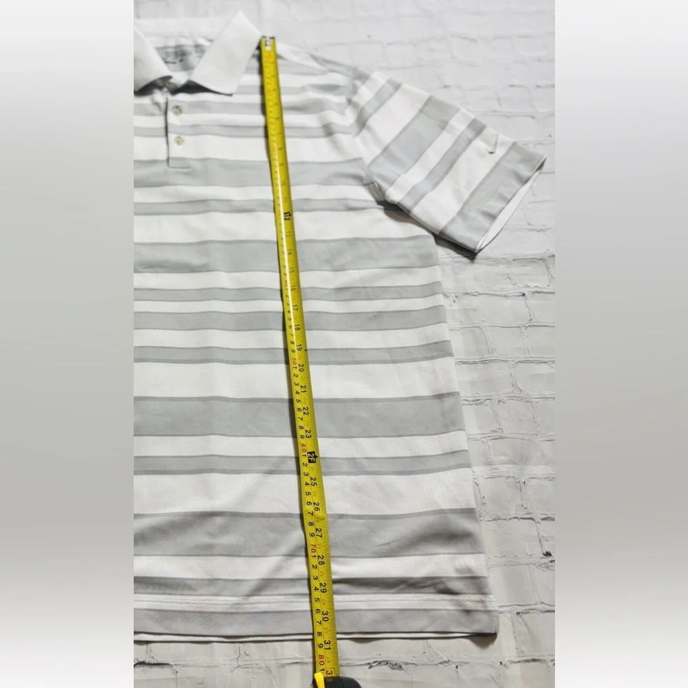Nike Golf Tour Performance Polo Shirt Dri-Fit Size X-Large Gray White Stripe